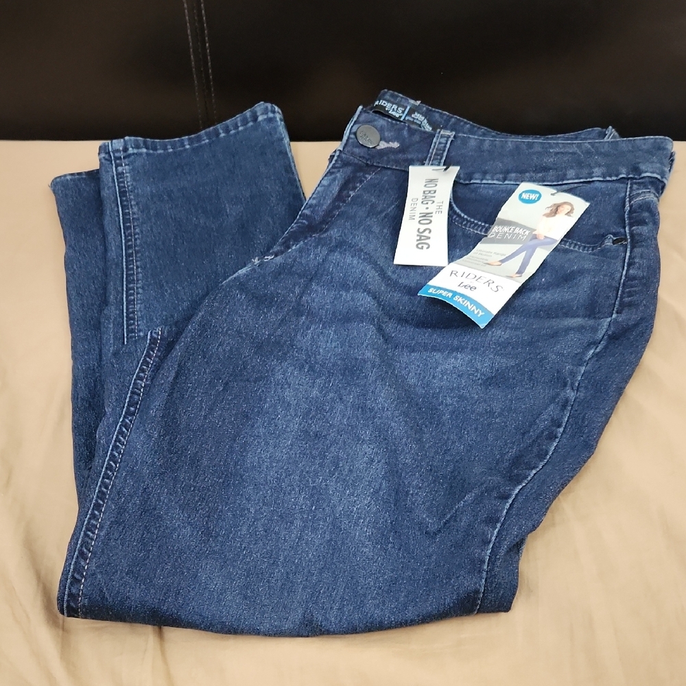 New! Riders By Lee Dark Wash Super Skinny Mid-rise Jeans Size 16P